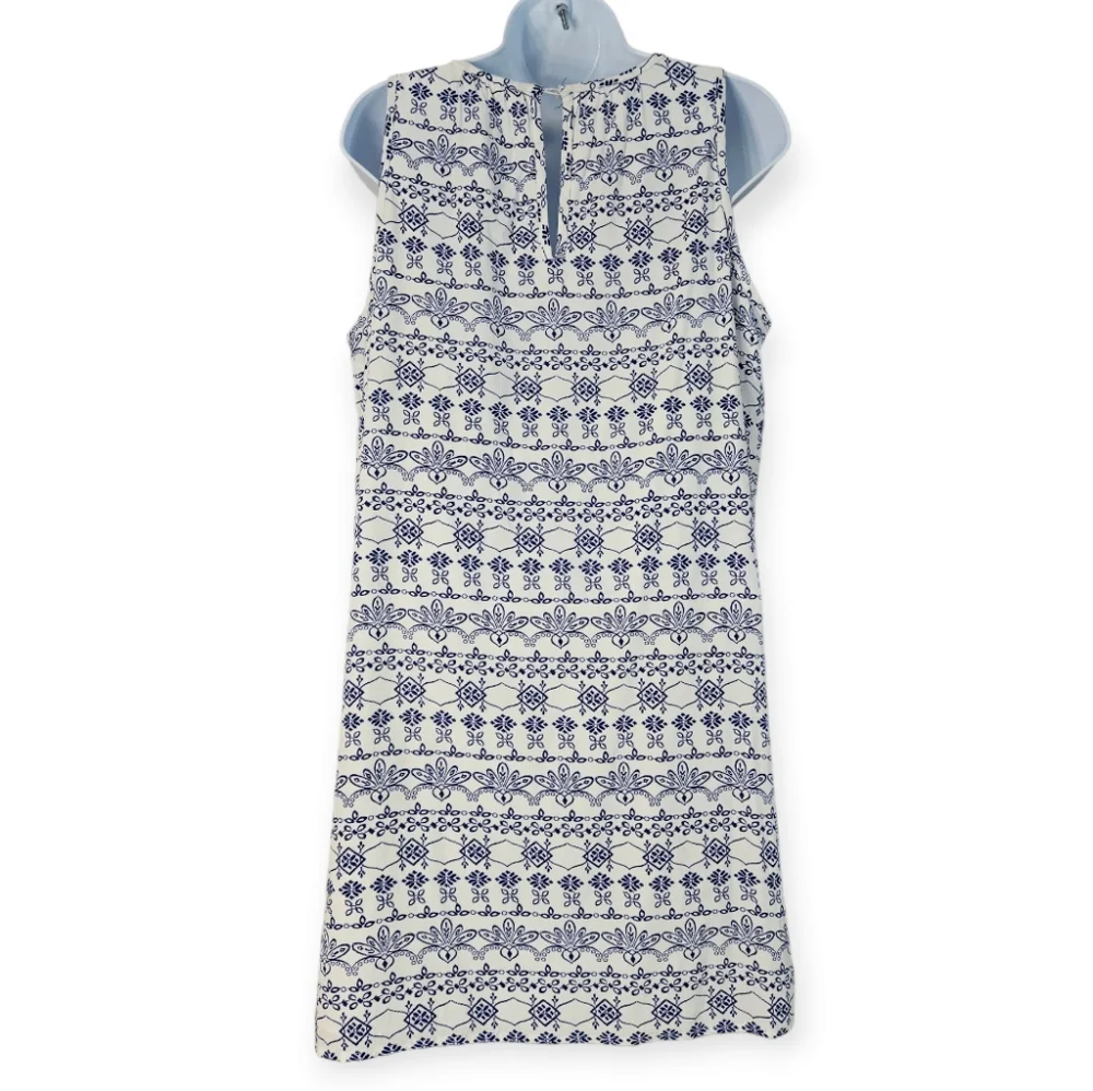 NWOT LOFT blue & white print sheath dress Womens Medium - Picture 3 of 5